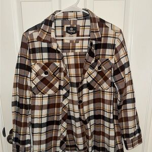 Zumiez Brown and White Flannel